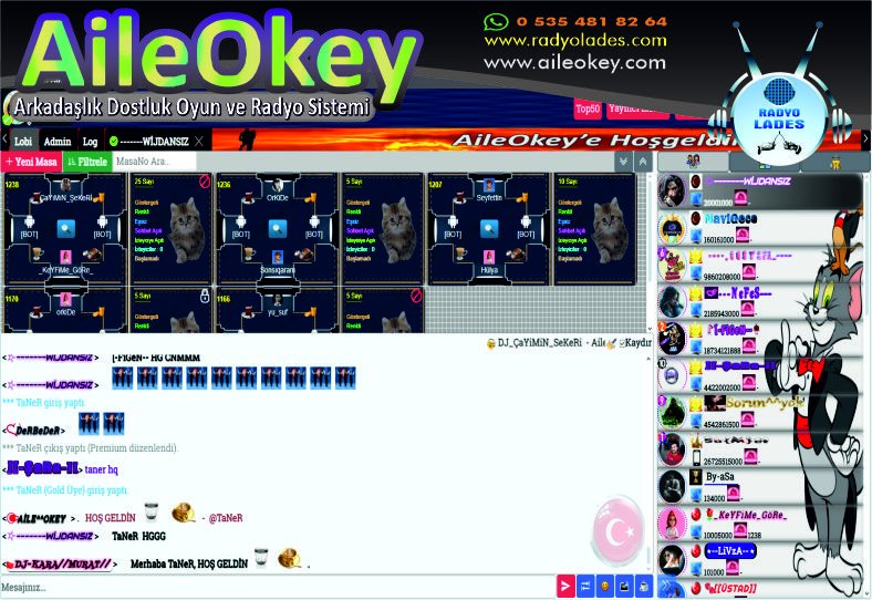 AileOkey Müzik, Okey, Eğlence, Sohbet, Muhabbet Sistemi